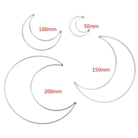 Moon Dream Catcher Metal Moons Ring Hoop DIY Handmade Dreamcatcher for Handmade Wedding Wreath Hanging Handicraft 1