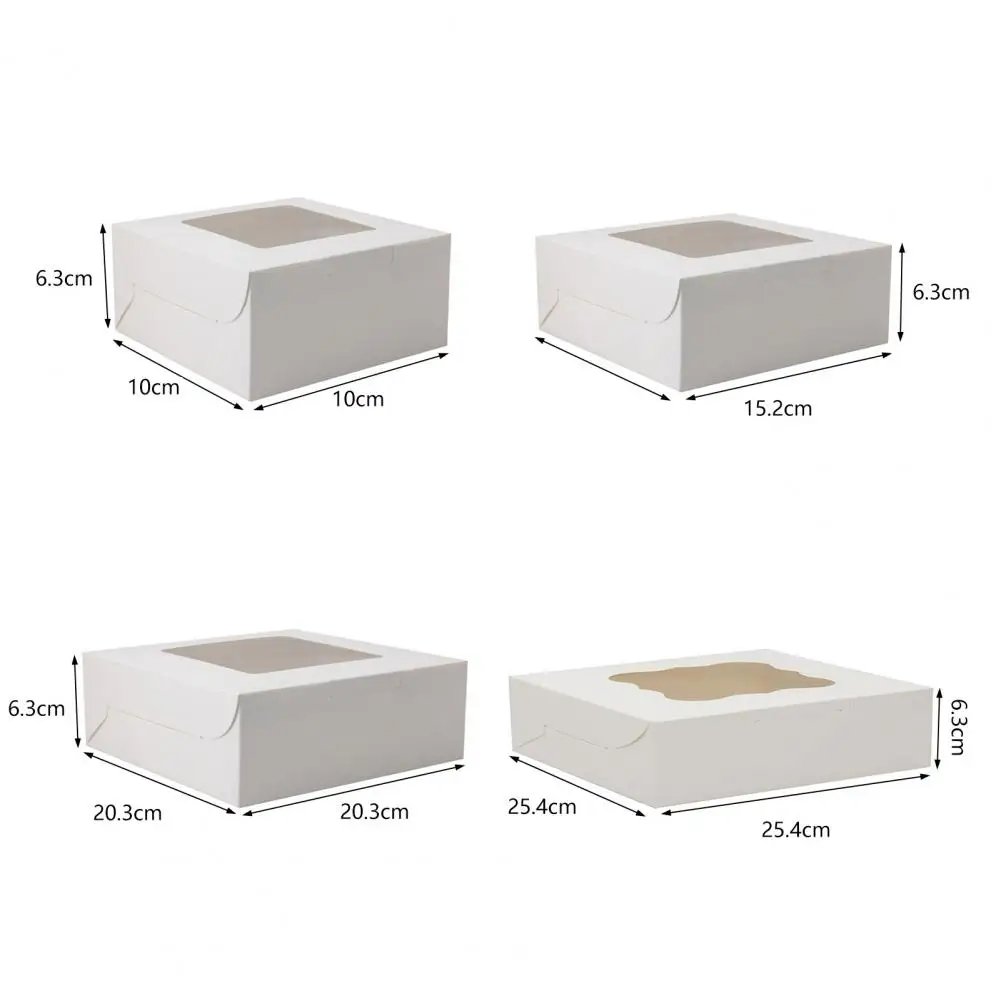 Lightweight Pastry Wrap Boxes Easy to Assemble Food Storage Durable Disposable Square Cake Chocolate Small Treat Boxes