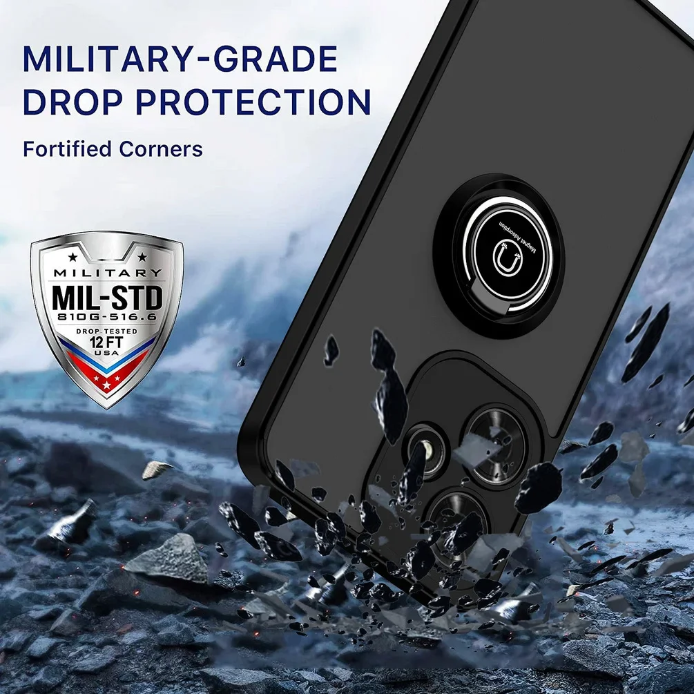 Rotatable Bracket Phone Case with Car Holder and Finger Ring