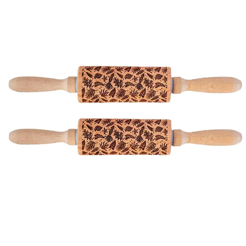 Wooden Cartoon Ocean Embossing Rolling Pin for Baking