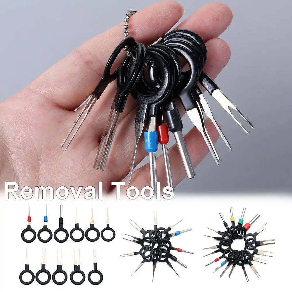 

Family essentials Car Wire Crimp Connector Stainless Steel Wire Terminal Pin Extractor Kit Removal Tools