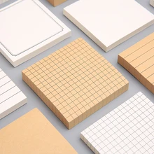 

80 Sheets Creative Kraft paper Convenience Note Blank grid Horizontal Note Memo Pad Student Message Pasted Notepad