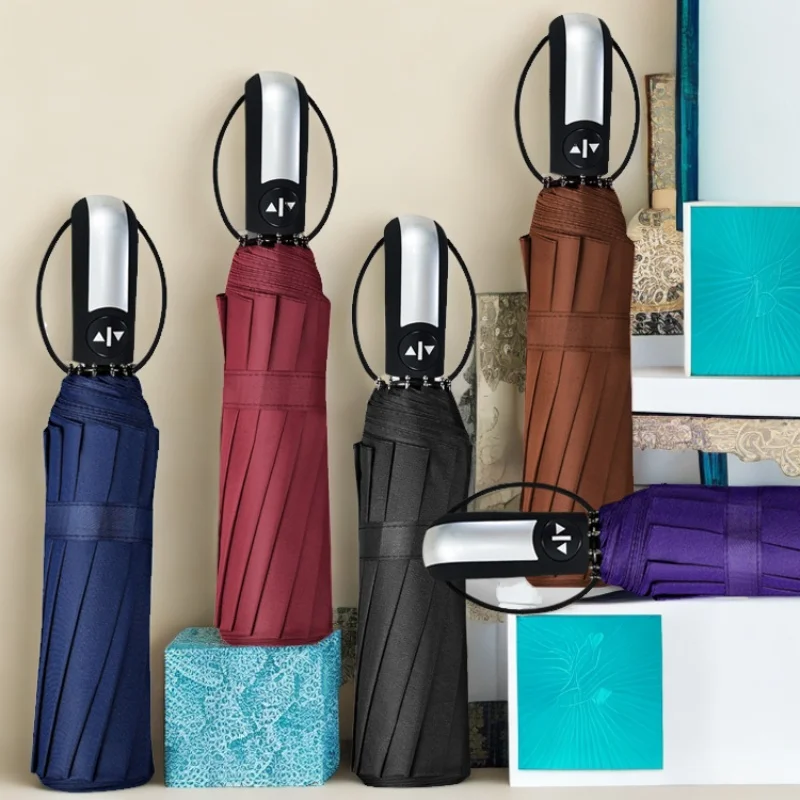 Durable Wind-Resistant UV Protection Umbrella - Large Folding Design