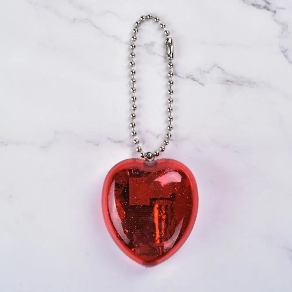 Heart-Shaped Musical Box Mini Acrylic Keychain Kids Music Box Creative Gift