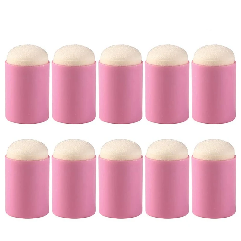10Pcs Finger Sponge Daubers Painting Ink Pad Stamping Brush Case Art