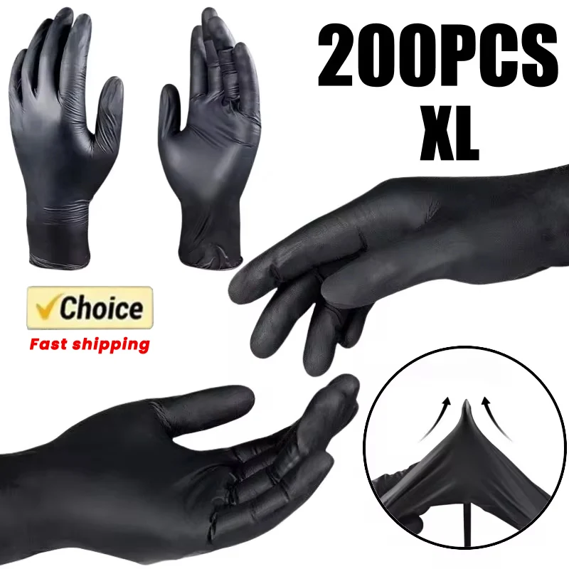 Disposable Nitrile Gloves 200PCS Latex Free Waterproof Thickened For Kitchen Cooking Housework Cleaning
