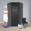 Portable Steam Sauna for Home Spa Sauna Tent Sauna Box with 3L Steamer Remote Control Folding Chair 1