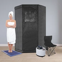 Portable Steam Sauna for Home Spa Sauna Tent Sauna Box with 3L Steamer Remote Control Folding Chair 1