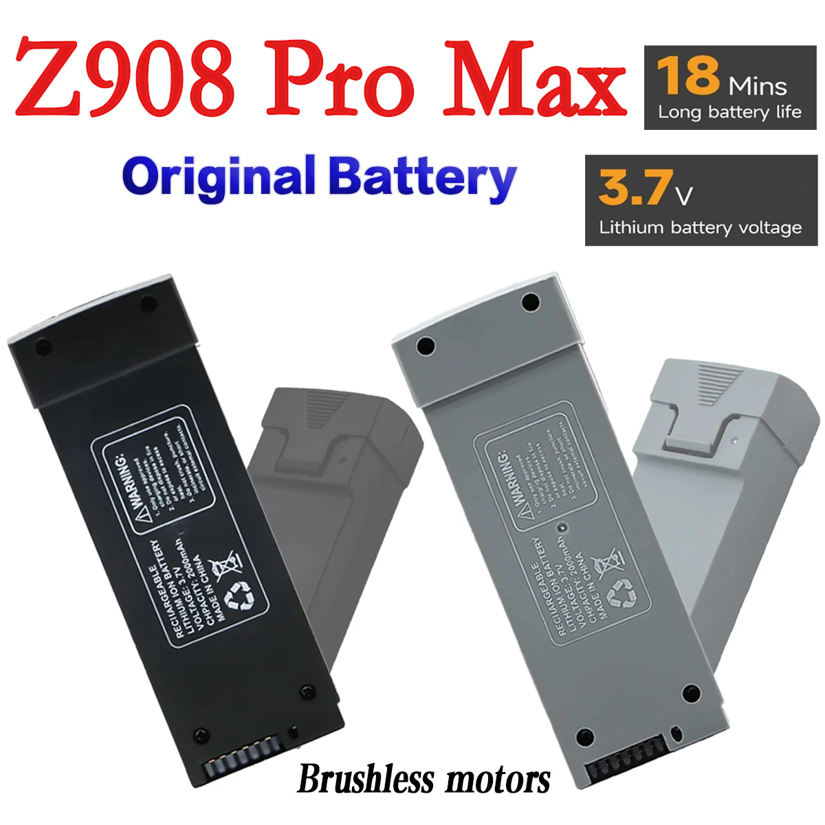 Z908 Pro Max Dron Battery 3.7V 2000mAh For Original Z908 Max Brushless Motor Battery Z908Pro RC Quadcopter Accessory Parts