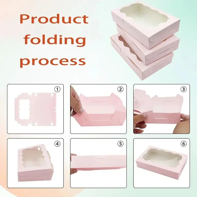 10/20/25/30pcs Cake Boxes with Window, Transparent Bakery Boxes for Pastry, Chocolate, ... - SKU CBW01753 - UGI Packaging