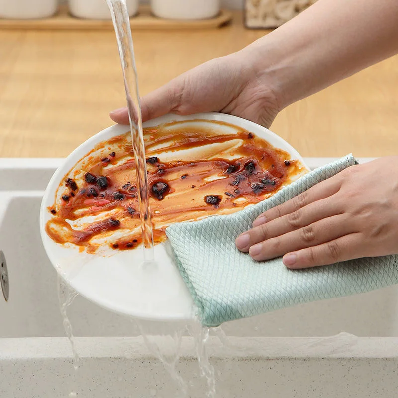 5 pcs Household Cleaning Products Cloth Fish Scale Rag for Glass Clean as Soon as You Wipe It Kitchen Tools Microfiber for Glass