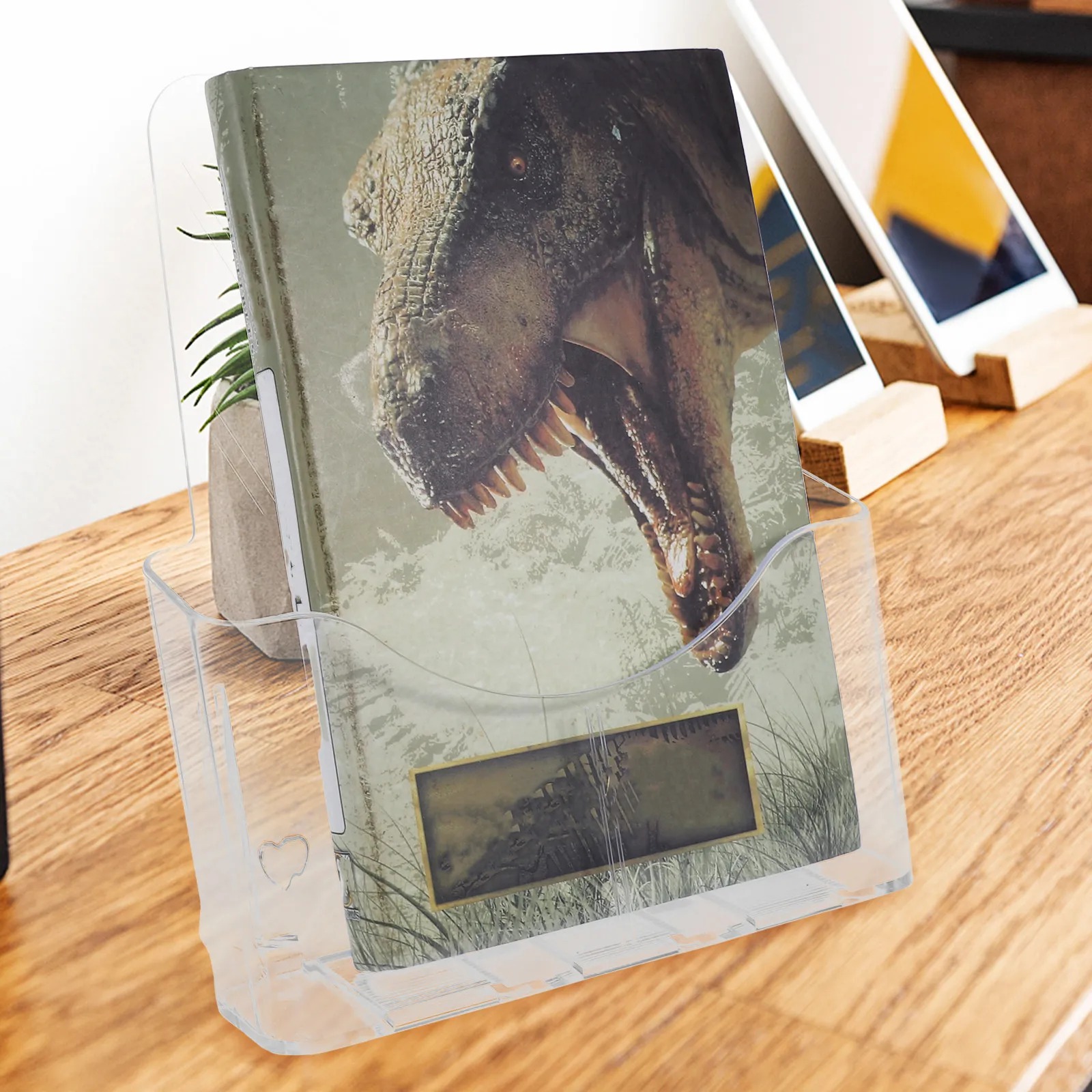 벽걸이형 아크릴 파일 홀더 사무직원용 투명 종이 정리함 문서 디스플레이 스탠드 공간 절약형 잡지 보관함