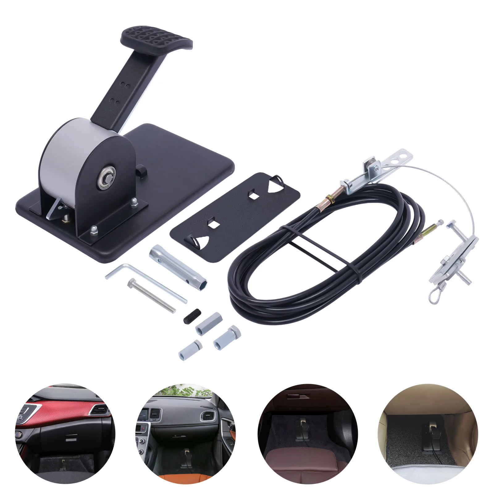 Universal Car Passenger Side Seat Dual Roller Brake New Drivers Education Brake School Instructor with Non-slip Pad Black