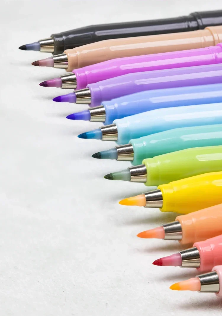 6 Stück Marker mit weicher Pinselspitze, Künstlermarker, flexible Spitze, verschiedene Farben für Journaling, Handschrift, Kalligraphie, Zeichnen – Detail 11