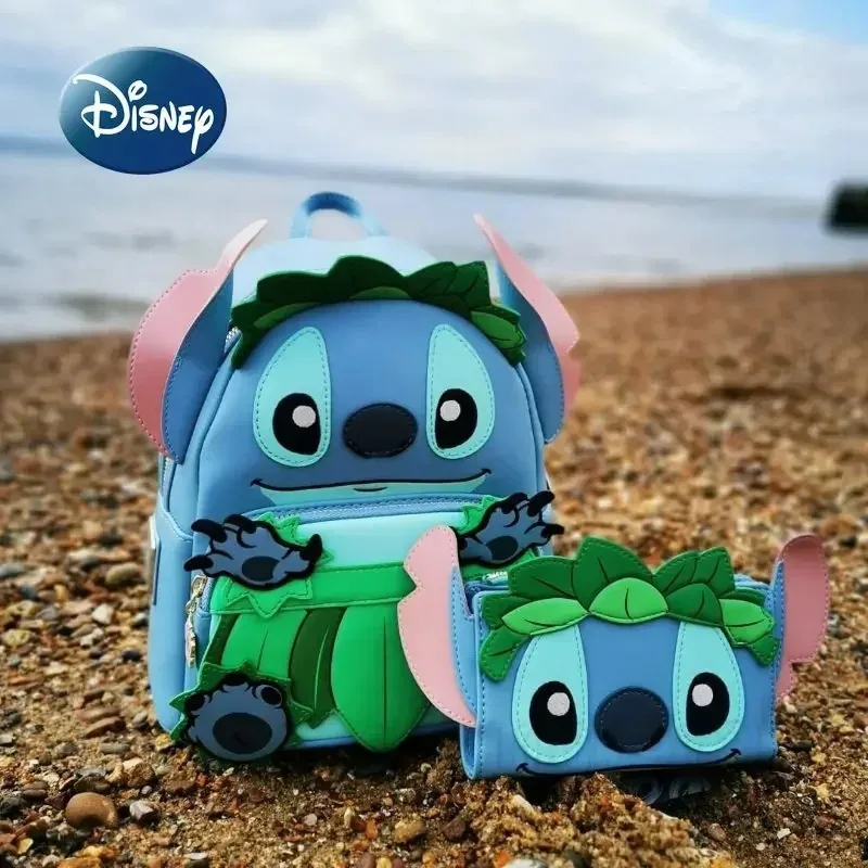 Disney Stitch New Mini Zaino Luxury Brand Original Loungefly Zaino Da Donna Set Da 2 Pezzi Zaino Portafoglio Moda Cartone Animato