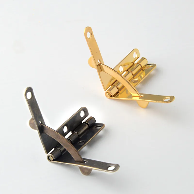 10psc/lot Antique Bronze 90 Degree Support Spring Hinge for Wooden Jewelry Box Gift box furniture Hardware Accessories 22*29cm