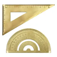 

1 Set Drawing Triangle Ruler Geometry Measurement Ruler Brass Protractor