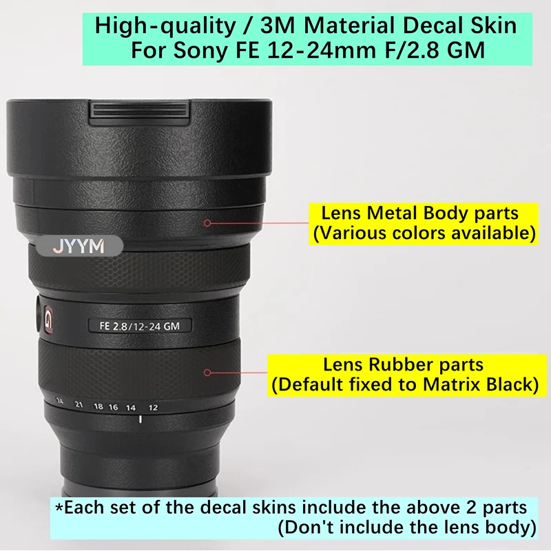 FE 12-24 2.8 GM 데칼 스킨 비닐 랩 필름 카메라 렌즈 바디 보호 스티커 코트 SEL1224GM 12-24mm F2.8 GM
