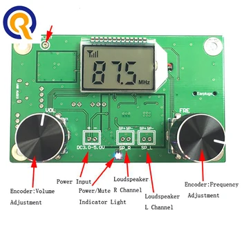 Modulo ricevitore radio FM stereo digitale DSP PLL 87-108 MHz con intervallo di frequenza di controllo seriale 50 Hz-18 KHz