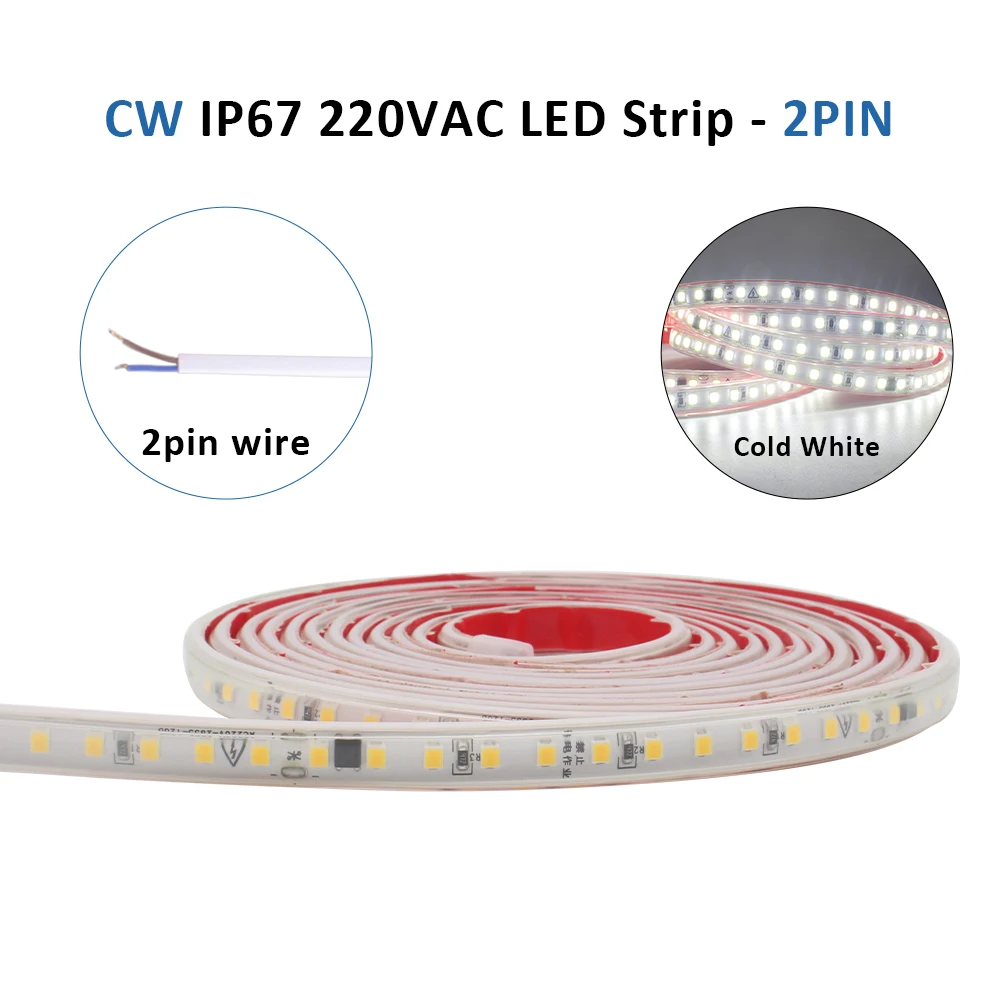 Waterproof Flexible LED Strip Light - Warm & Cool White, Multiple Lengths