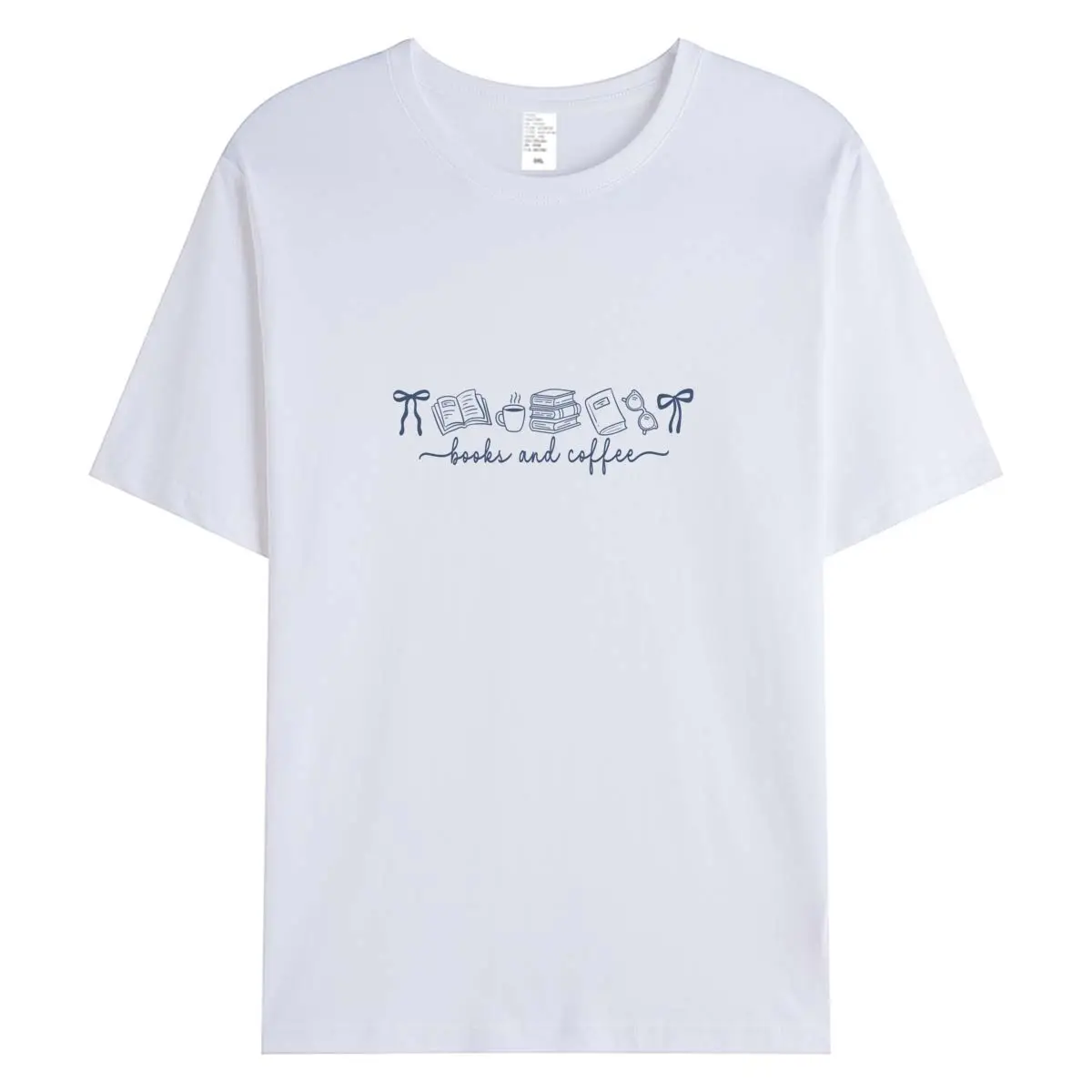 חולצות נשים חולצת קיץ לאישה 100% כותנה חולצת שרוול קצרה בגדים ספרים וקפה גרפיקה חולצות נשים גדולות חולצת טי שירט