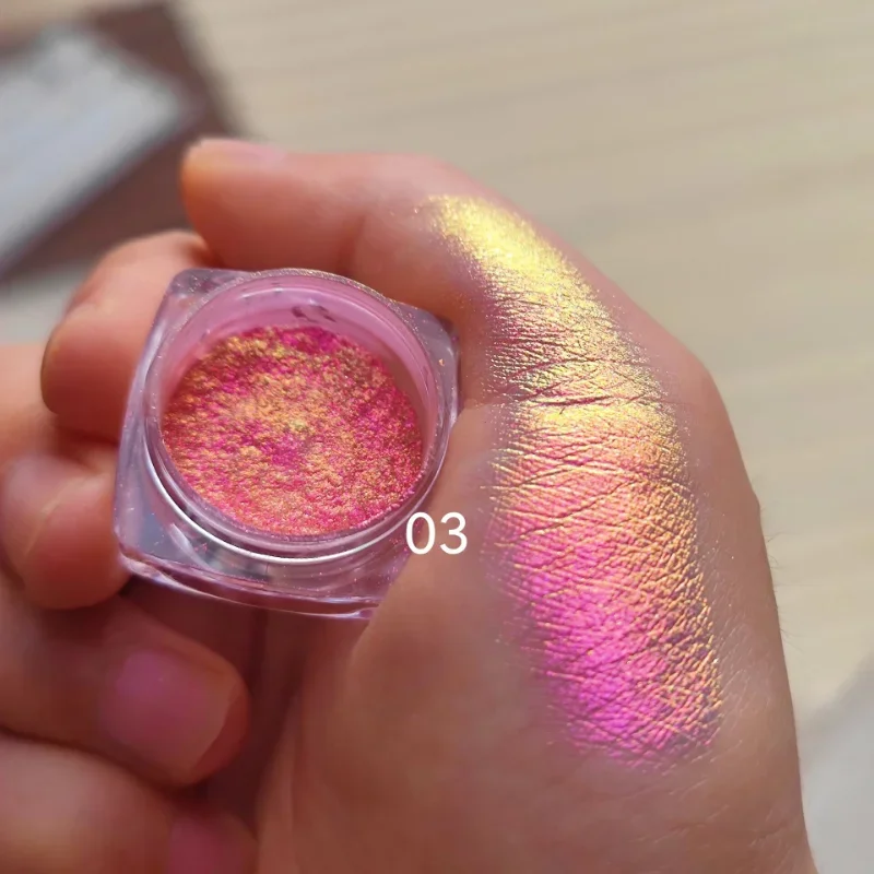 Eye Shadow 1Bottle Shining Chameleon Eyeshadow Powder Duochrome MultiChrome Shifting Pigments Infinite Chrome