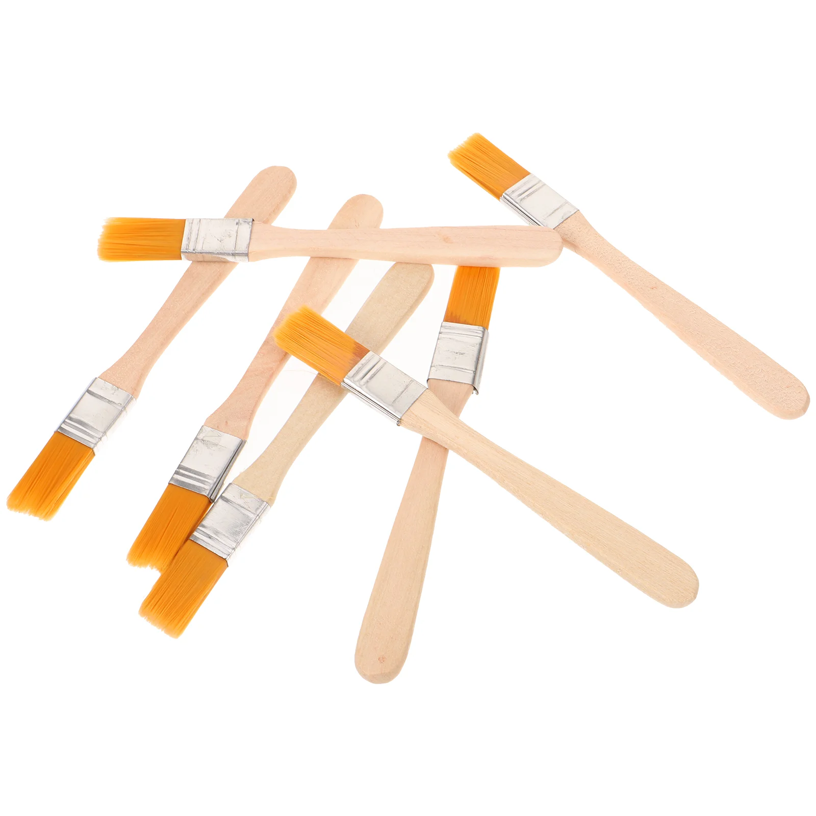 

6 Pcs Half Inch Paint Brush Brushes Small Wood Handle Paintbrush Nylon Portable 1/2 Wall