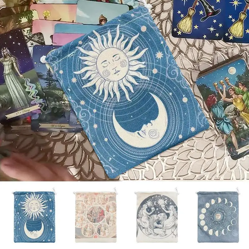 

13*18 см сумка на шнурке для карт, созвездий руны, гадания, аксессуары для настольных игр, сумка для хранения ювелирных изделий, игральных костей