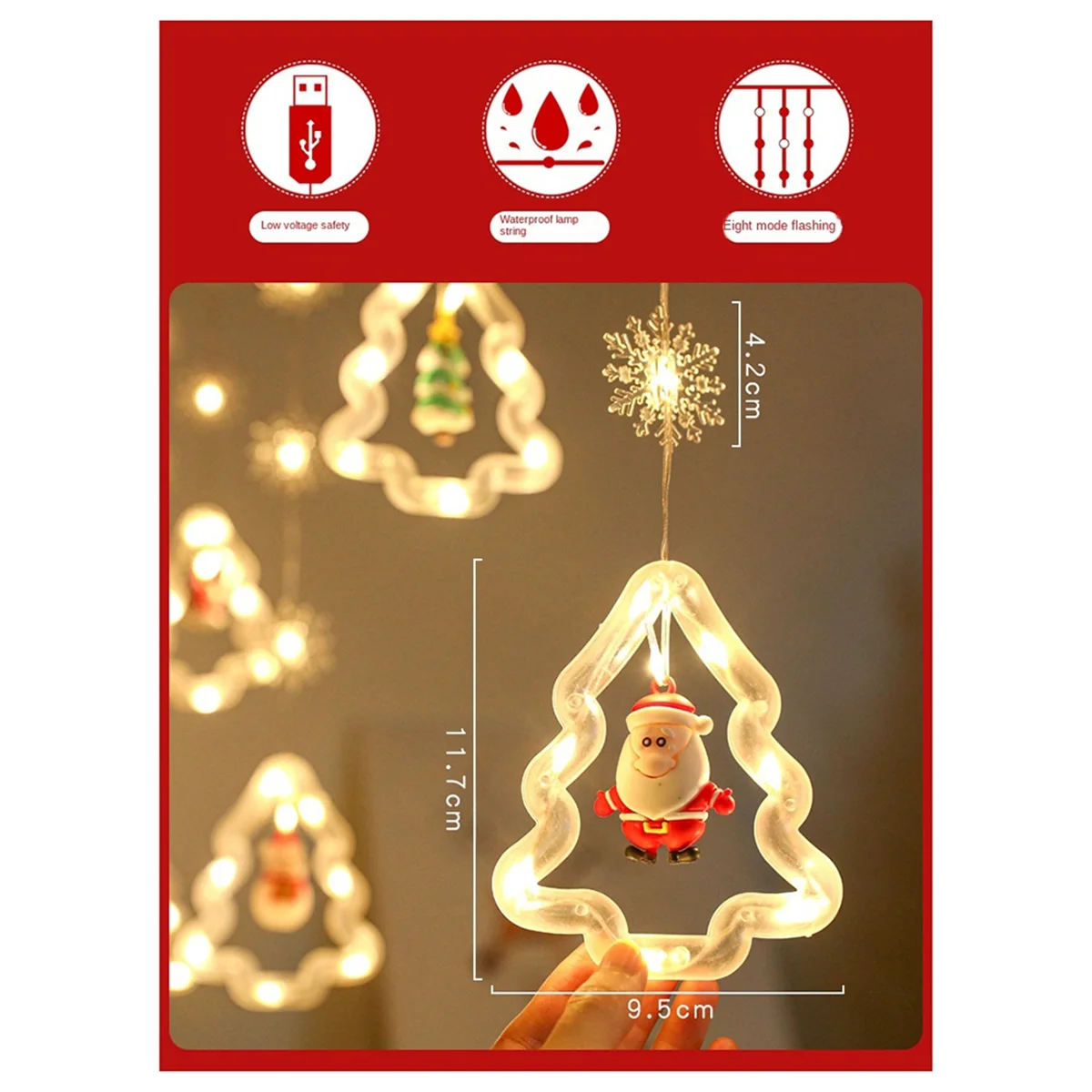 BAAU Led Light String Christmas Tree Shape Lights Indoor Atmosphere Lights