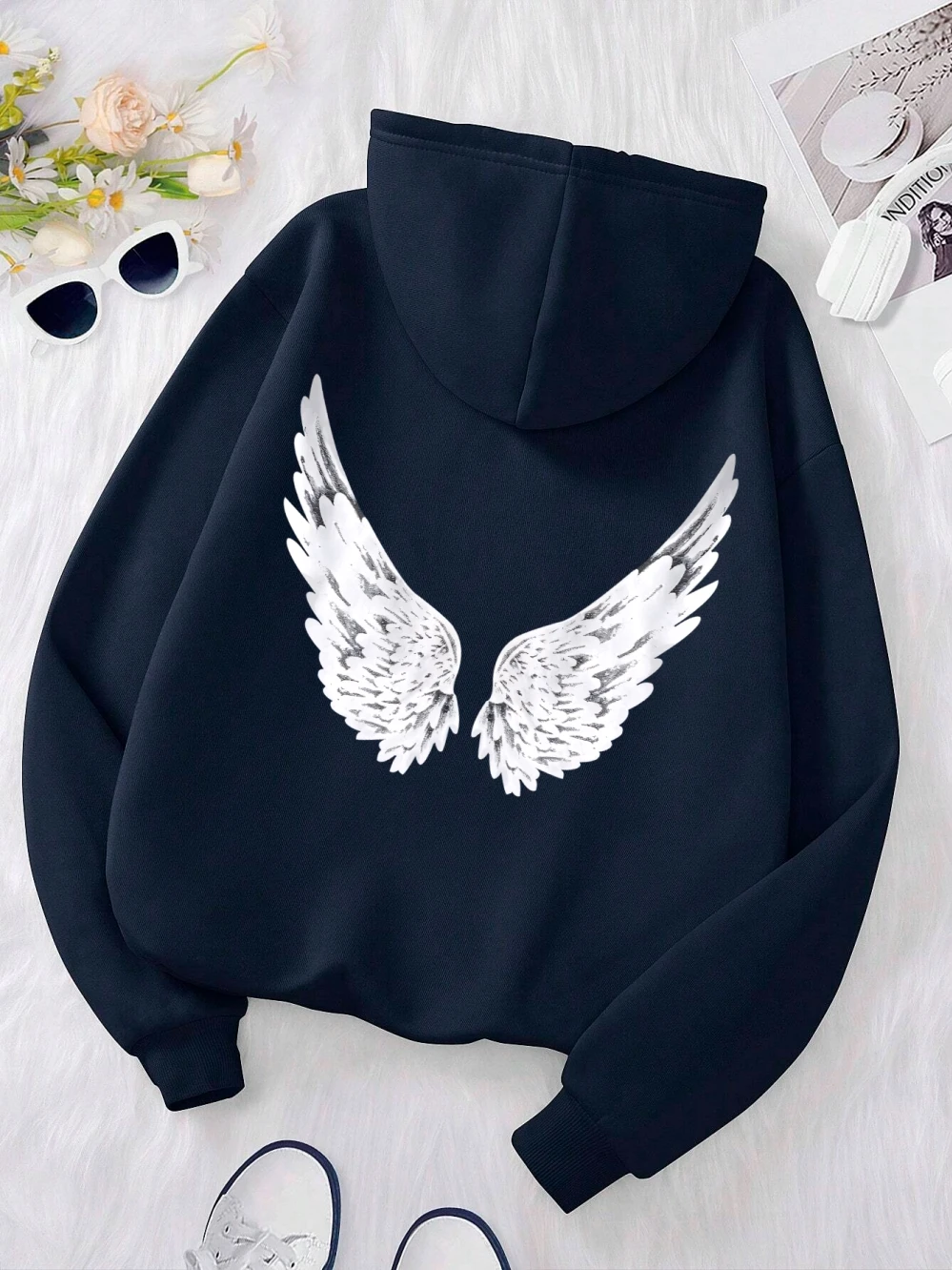 AERICKON Felpa Con Cappuccio Donna Stampa 3D Unisex, Autunno-Inverno, Con Tasca