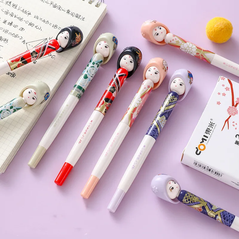 

36 pcs/lot Japanese Sunny Doll Gel Pen Cute 0.5mm black ink Signature Pens school writing Supplies Promotional Gift