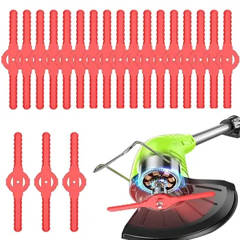 20Pcs Red Plastic Brush Cutter Blades For Lawn Mower Electric Cordless Grass Trimmer Brush Tool Garden Cutting Blade Brushcutter