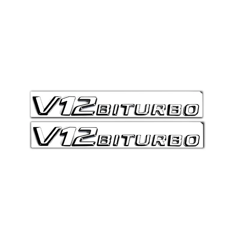 Premium Universal Car Fender Emblem Badge - V8 BITURBO 4MATIC+ Design