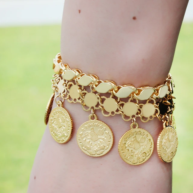 21k Coin Bracelet Gold – Cleopatra Jewelers