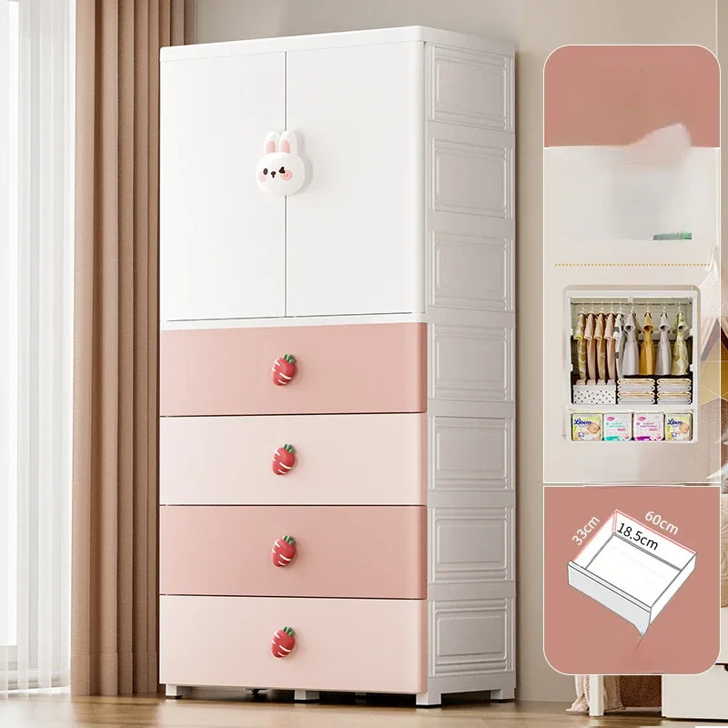 Baby Wardrobe Storage Cabinet Multi-layer Plastic Organizer for