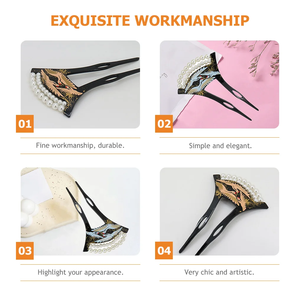Hair Accessories for Girls U-shaped Hairpin Sticks Long Japanese-style Chopsticks Bride Tiara 3
