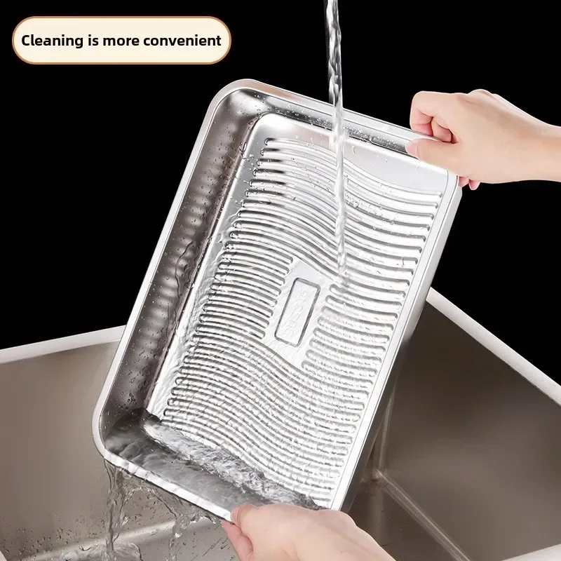 304 Stainless Steel Lunch Box With Airtight Lid Reusable Portable Airtight Food Big Capacity Dumpling Storage Fresh Box Crisper