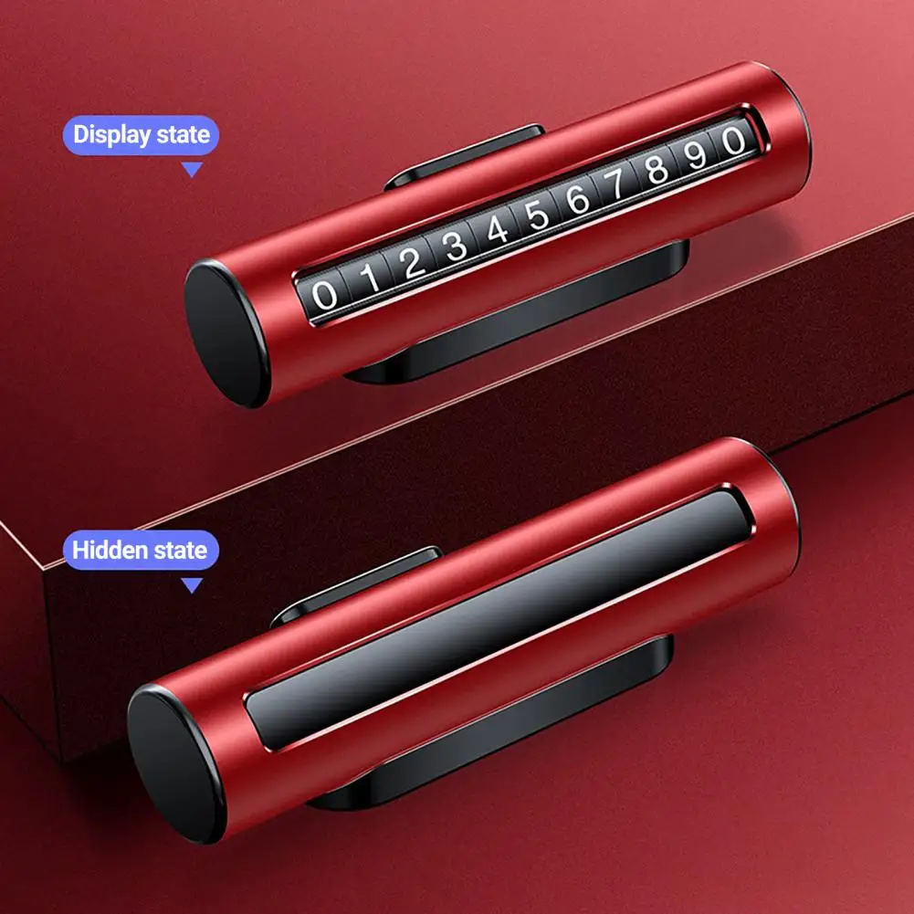 Parking Stop Card Sturdy Car Temporary Parking Card Stickers Numbers Plate Rotatable Car Accessory Temporary Parking