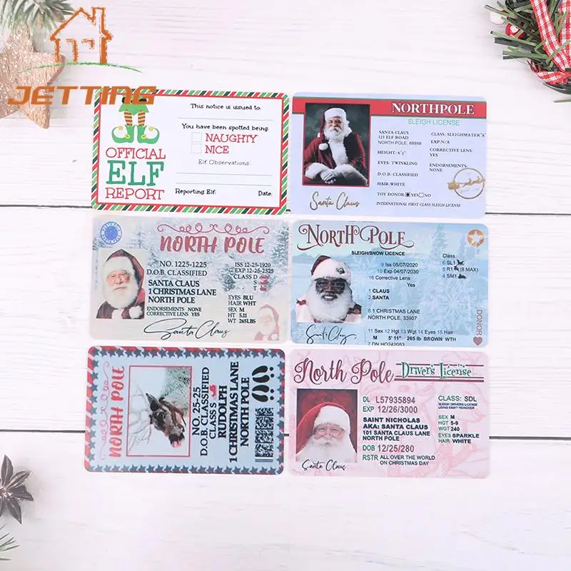 

Card Santa Claus Flying Licence Christmas Eve Driving Licence Christmas Gift For Children Kids Christmas Decoration