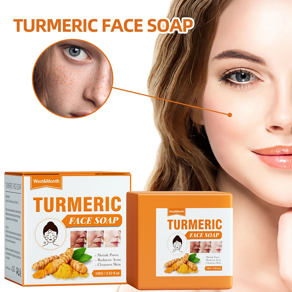 Natural Turmeric Ginger Soap Anti Acne Oil Control Face Cleansing Soap