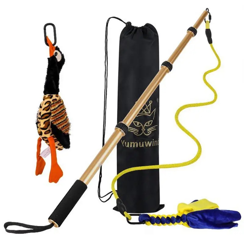 

Dog Flirt Pole For Large Dogs Puppy Extendable Teaser Wand Interactive Dog Toys For Large Medium Small Breed Pet Flirt Stick