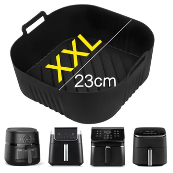 23cm XL XXL Silicone Mold for Air Fryer for Ninja 180,Cosori 5.5L/6L/6.1L, Phi Series 2000 6.2L Na230  Hot Air Fryer Accessories