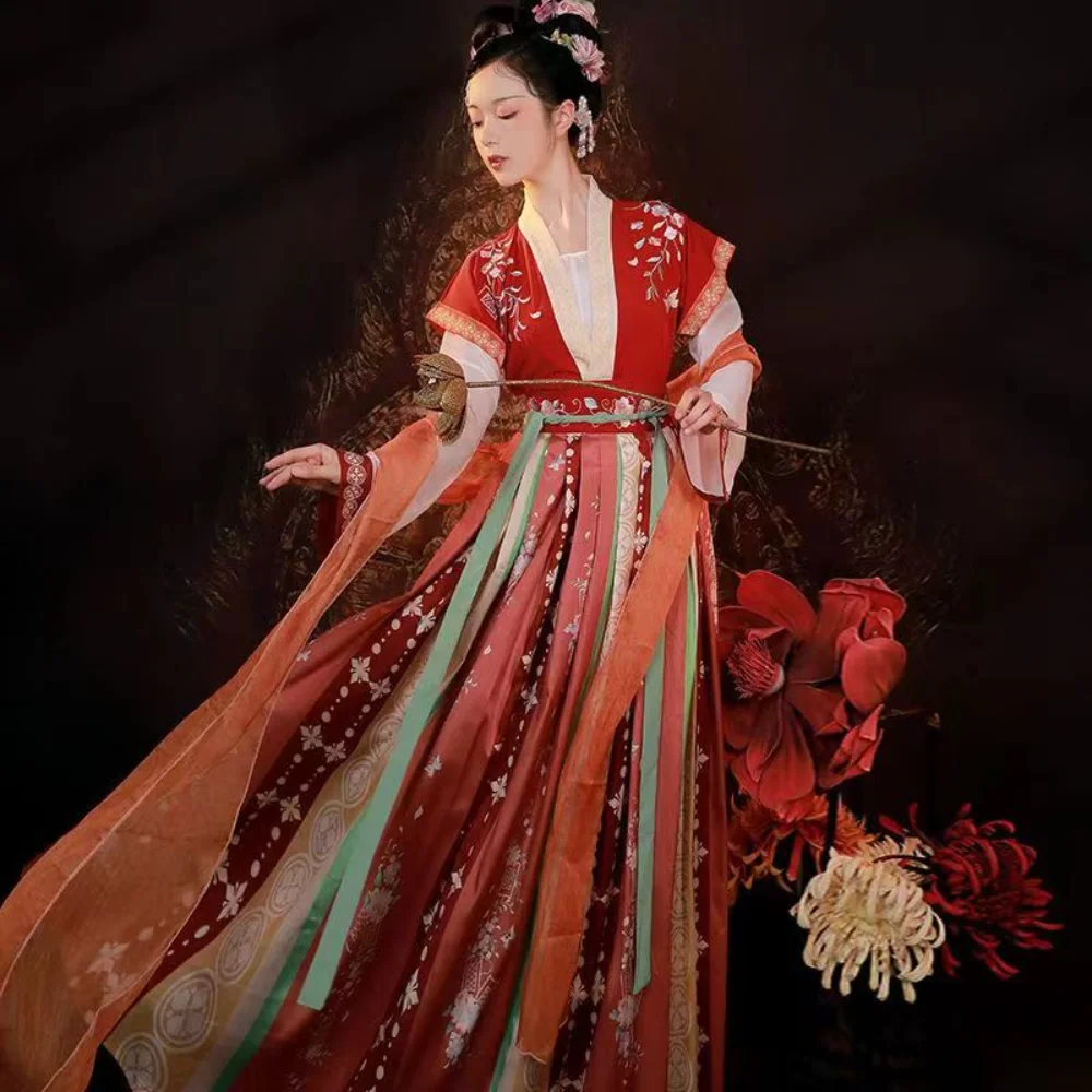 Classic Chinese Ancient Hanfu Dance Dress Elegant Young Lady Hanfu Stage Performance Traditional Chinese Dance Costumes Women zhao mengfu wang xizhi running script copybook card luo shen fu chinese classic ancient prose calligraphie cuaderno para copiar