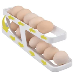 Automatic Rolling Egg Holder Rack Fridge Storage Box Egg Container Kitchen Refrigerator Egg Dispenser Fridge Organizer