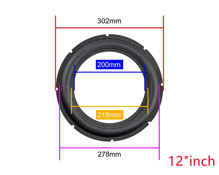 Subwoofer Speaker Rubber Acessórios para Suspensão Reparação Surround Guarnição de Borracha Entalhado 197 mm 252 mm 302 mm Pol 10 Pol 12 Pol Pcs - Image 6
