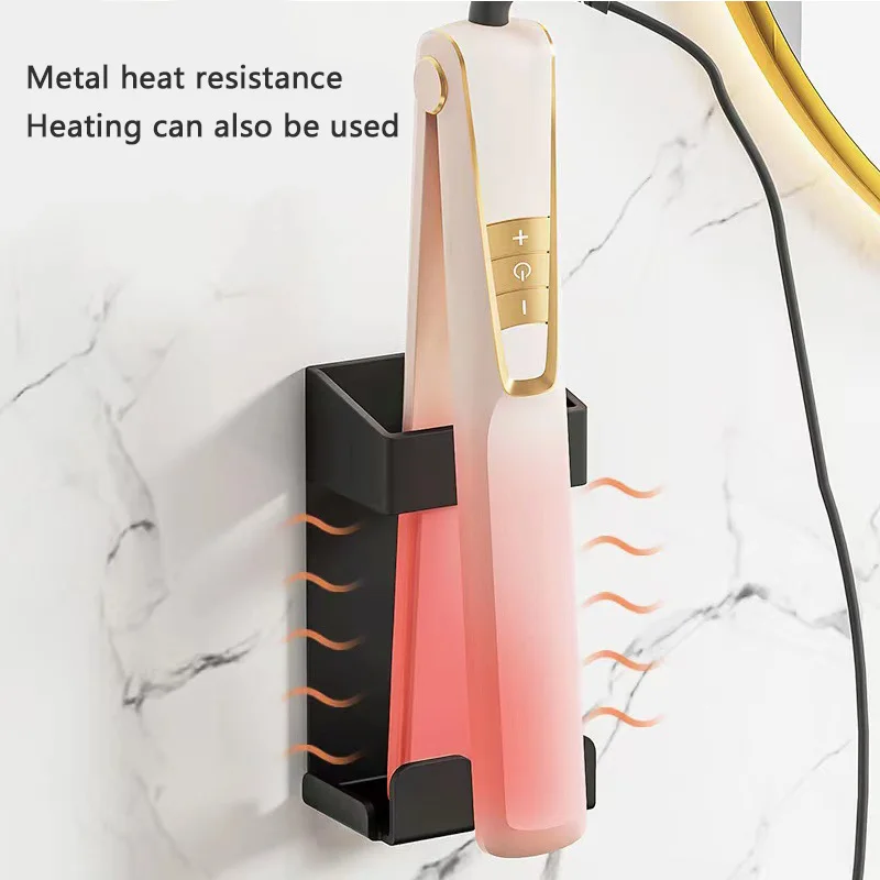 Wall Mounted Hair Straighteners Curling Wands Iron Shaver Toothpaste Storage Rack Bathroom Organizer
