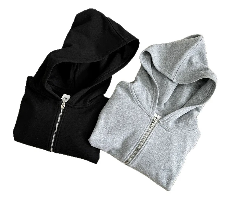 Minimalistischer Slim-Fit-Mantel für Damen im Frühling, neuer Stil, Kapuzenjacke mit Schulterpartie, tailliert, mit Reißverschluss. – Detail 6