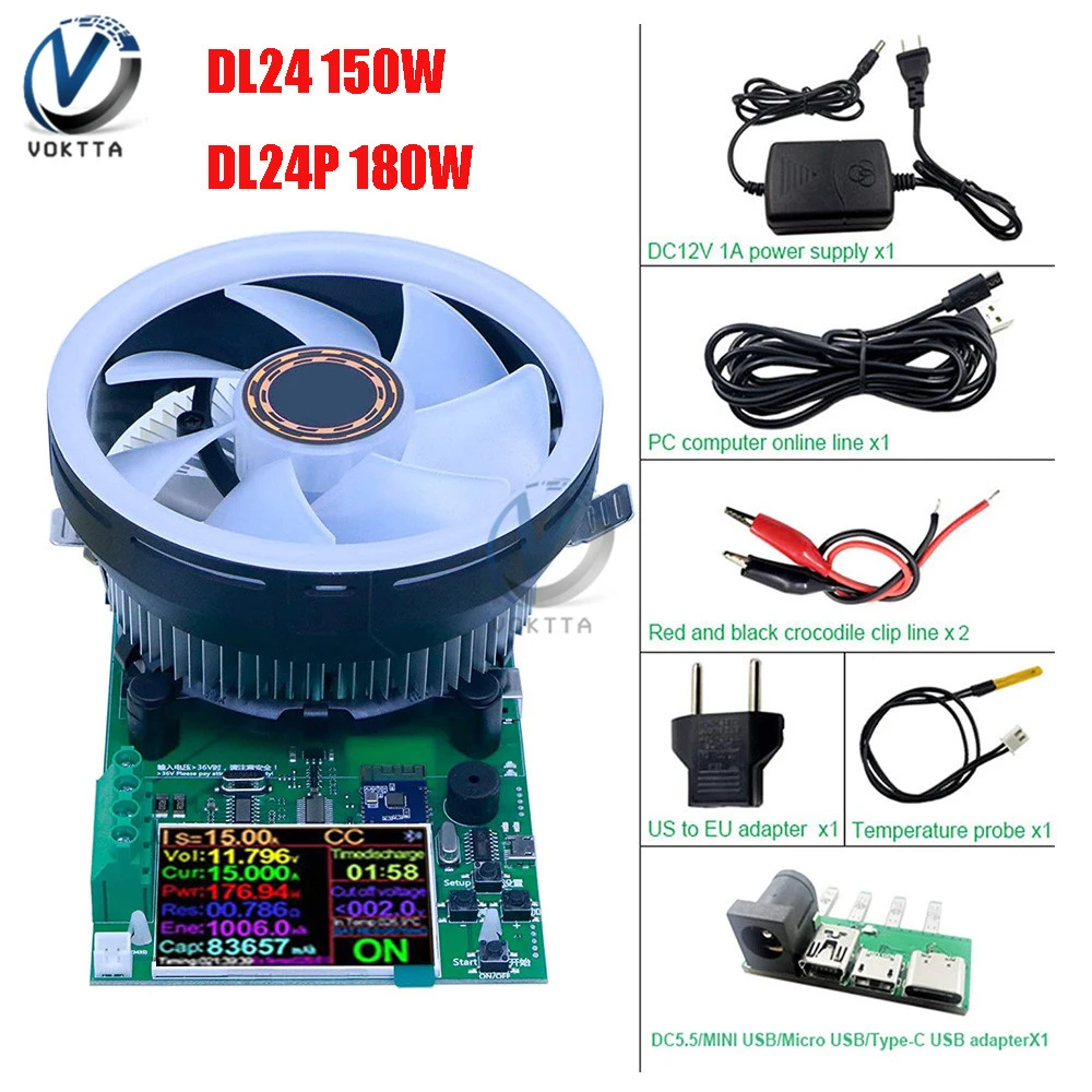Dl24 Dl24p 2.4 Inch Dc Usb Tester Electronic Load Battery Tester 150w ...