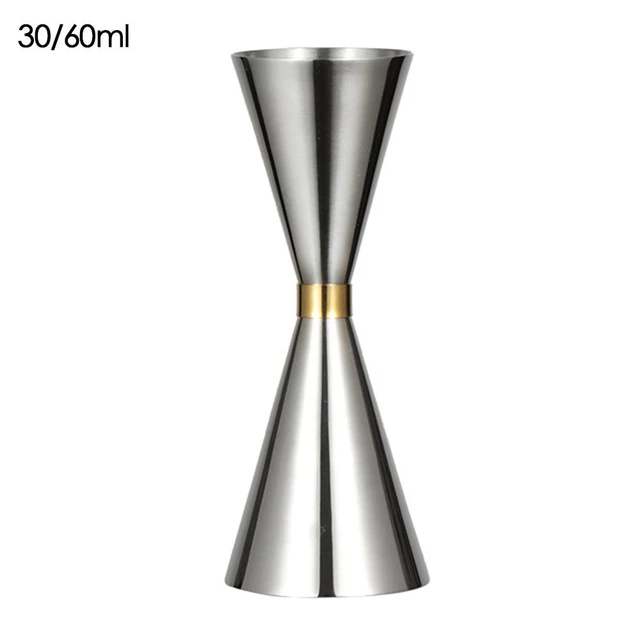 Double Cocktail Jigger with Measurements Inside(Oz&Ml) Stainless Steel Bar  Measu