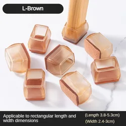 Premium Silicone Non - Slip Furniture Leg Pads - Thick Anti - Noise Floor Protectors - 16 pcs (L - Rectangular)